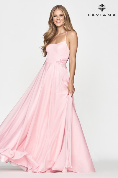 dusky pink prom dress