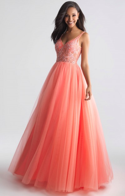 salmon color prom dresses