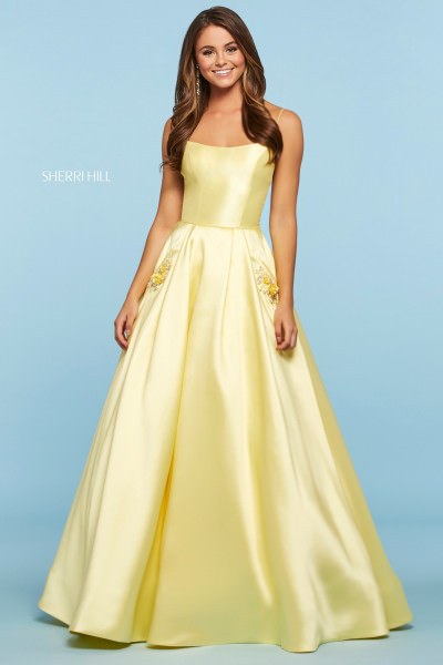 pastel yellow ball gown