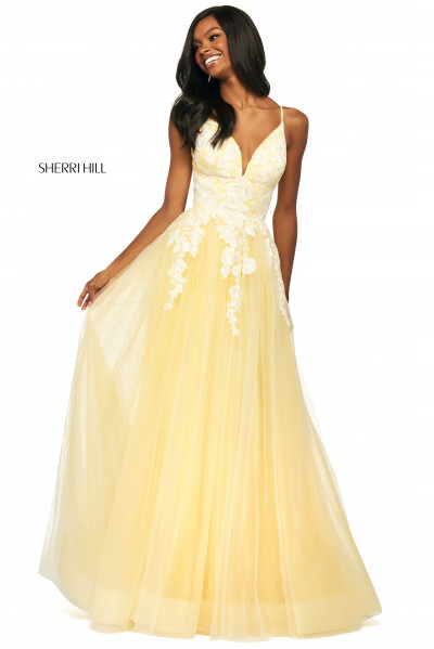 pastel yellow ball gown